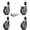 Service Caster 5'' Maroon Poly Swivel 1-5/8'' Expanding Stem Caster Set 2 Total Lock Brakes, 4PK SCC-EXTTL20S514-PPUB-MRN-2-S-2-158 - alternate 2